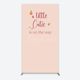 Aperturee - Aperturee Orange Sweet Cutie Baby Shower Rectangle Backdrop